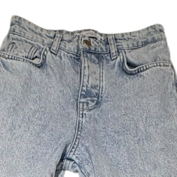 Zara Straight Leg Raw Hem Button Fly Jeans Size 0 - Picture 4 of 12